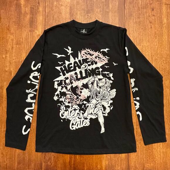 Sackrifices Heaven Calling Enter The Gates Graphic Long Sleeve Shirt Tee Black L - Picture 1 of 13